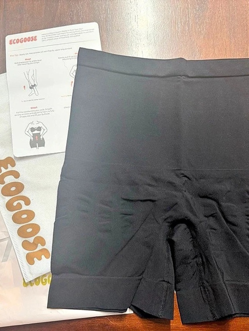 ECOVESSE Shapewear Shorts Black Size Large Brand New